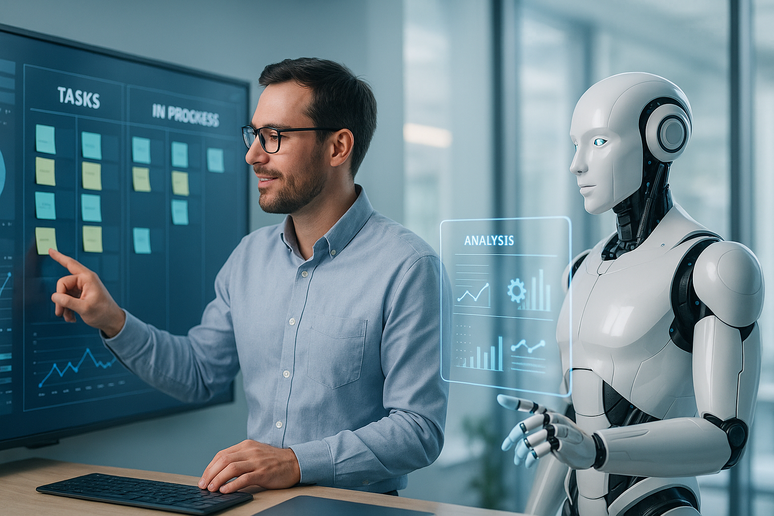 AI for ScrumMasters - Professional working with AI assistant